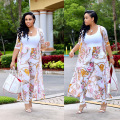 2021 Woman fall clothing Ladies elegant printed long coat leggings two piece set boutique clothing fashion  casual dress